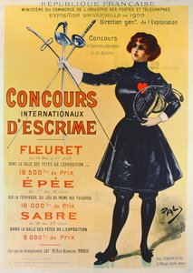 国際フェンシング大会の宣伝ポスター、1900
